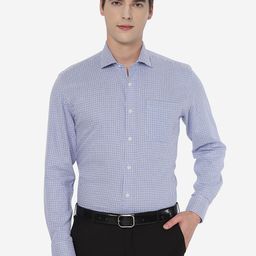 JADE BLUE Men Blue Comfort Micro Checks Checked Formal Shirt-image-67