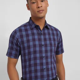 Allen Solly Slim Fit Checked Pure Cotton Formal Shirt-image-98