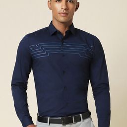 Allen Solly Slim Fit Horizontal Striped Spread Collar Formal Shirt-image-41