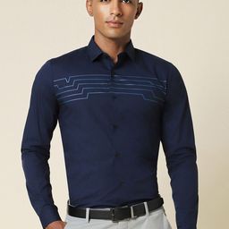 Allen Solly Slim Fit Horizontal Striped Spread Collar Formal Shirt-image-40