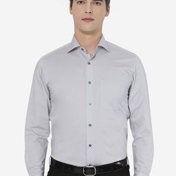 Greenfibre Men Grey Cotton Tight Slim Fit Formal Shirt-image-84