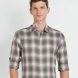 Arrow Tartan Checked Twill Formal Shirt-image-35