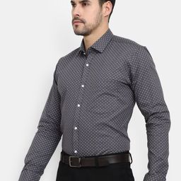 V-Mart Spread Collar Printed Formal Cotton Shirt-image-36