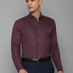Luxure by Louis Philippe Men Maroon Slim Fit Printed Cotton Formal Shirt-image-20