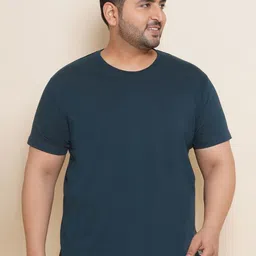 John Pride Plus Size Round Neck Cotton T-shirt-image-51