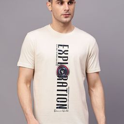 Cantabil Typography Printed Round Neck Short Sleeves T-shirt-image-6