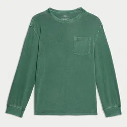 Marks & Spencer Boys Solid Round Neck Cotton T-shirt-image-79