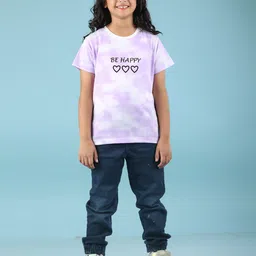 NUSYL Girls Typography Printed Round Neck Short Sleeves T-shirt-image-16