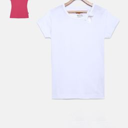 SINI MINI Girls Set of 2 Solid Round Neck T-shirt-image-79