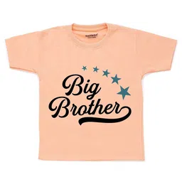 KNITROOT Kids Peach-Coloured Typography Printed T-shirt-image-65