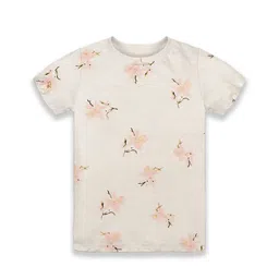 KiddoPanti Girls Floral Printed Pure Cotton T-shirt-picture-36