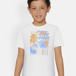 METRO KIDS COMPANY Boys White Organic Cotton Printed Round Neck T-shirt-picture-26