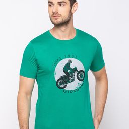 GIORDANO Men Green Printed Round Neck T-shirt-image-58