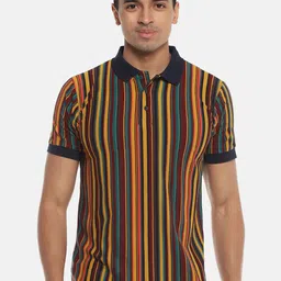 Campus Sutra Men Multicoloured Striped Casual T-shirt-15