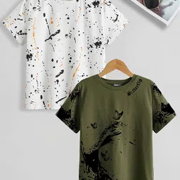BAESD Boys Pack of 2 Printed Pure Cotton T-shirt-20