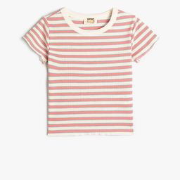 Koton Girls Striped Round Neck T-shirt-picture-2
