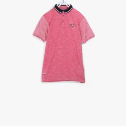 Monte Carlo Boys Pink Self Design Polo Collar T-shirt-image-16