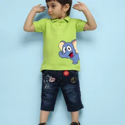 NUSYL Kids Polo Collar Graphic Printed T-shirt-image-96