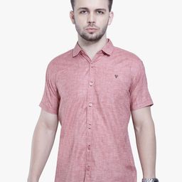 Kuons Avenue Men Peach-Coloured Smart Slim Fit Casual Shirt-image-64