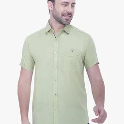 Kuons Avenue Men Green Smart Slim Fit Solid Casual Shirt-image-48