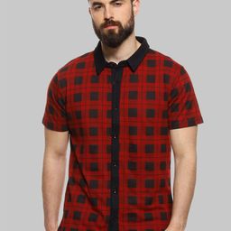 Campus Sutra Red Other Checks Classic Fit Cotton Casual Shirt-image-36