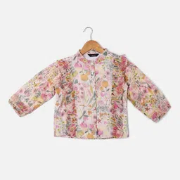 Allen Solly Junior Girls Printed Mandarin Collar Pure Cotton Clothing Set-image-82