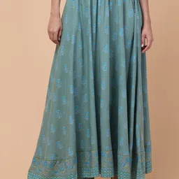 Hive91 Floral Printed Flared Maxi Skirt-picture-36