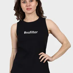 T-SHIRT TRUCK Typography Sleeveless Cotton Longline T-shirt-image-94