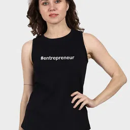 T-SHIRT TRUCK Typography Sleeveless Cotton Longline T-shirt-image-95