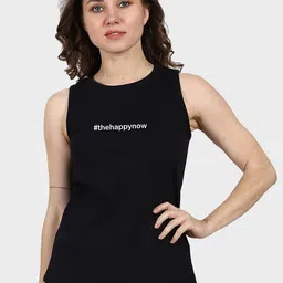 T-SHIRT TRUCK Typography Printed Sleeveless Cotton T-shirt-image-91