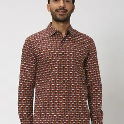 Mufti Abstract Printed Slim Fit Pure Cotton Casual Shirt-image-29