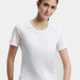 Jockey Cotton Rich Relaxed Fit Solid Curved Hem Styled T-Shirt-image-96
