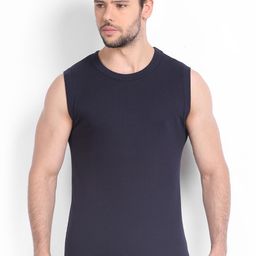 Jockey Men Navy Blue Self Striped Gym T-Shirt-picture-7