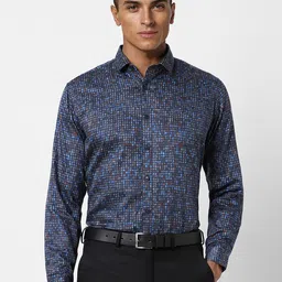 van heusen V Dot Slim Fit Micro Checked Pure Cotton Formal Shirt-picture-29