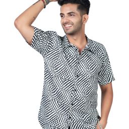 HARPITA Relaxed Geometric Printed Casual Shirt-image-10
