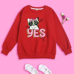 NUSYL Girls Printed Oversized Sweatshirt-image-41