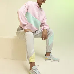 Puma Women Pink Colourblocked INTL TR Hooded Sweatshirt-image-81