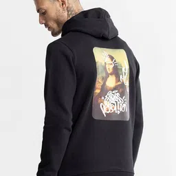 Snitch Black Graphic Printed Hooded Pullover-image-87