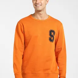 SELECTED Men Orange Solid Sweatshirt-image-80