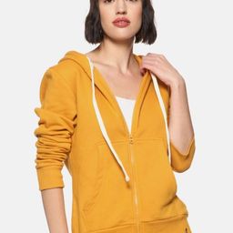 Campus Sutra Hooded Front Open Cotton Sweatshirt-image-91