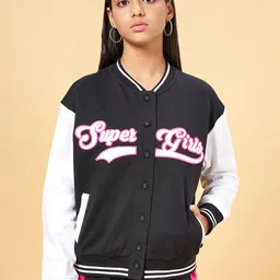 Coolsters by Pantaloons Girls Typography Printed Cotton Mock Collar Front-Open Sweatshirt-image-60