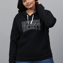 Instafab Plus Women Black Printed Sweatshirt-35