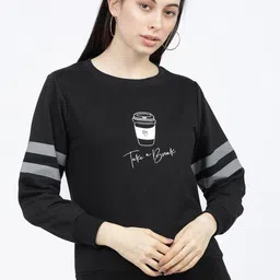 Tokyo Talkies Women Black Printed Sweatshirt-image-69