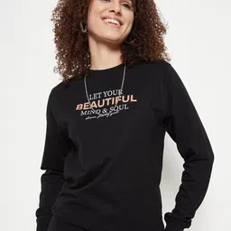 Mast & Harbour Typography Printed Round Neck Pullover Sweatshirt-picture-12