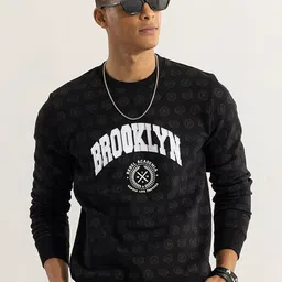 Snitch Typography Printed Cotton Pullover-image-62