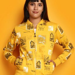 V-Mart Conversational Printed Fleece Front Open Sweatshirt-picture-3