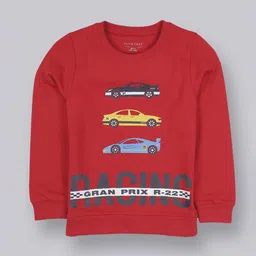 PLUM TREE Boys Red Printed Sweatshirt-image-2