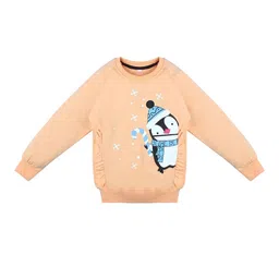 Superminis Girls Peach-Coloured Printed Sweatshirt-image-93