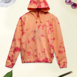 Lil Tomatoes Girls Peach-Coloured Printed Sweatshirt-image-49