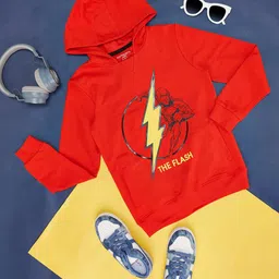 Pantaloons Junior Boys Flash Printed Hooded Cotton Sweatshirt-37